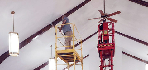 Painting work inside a chapel